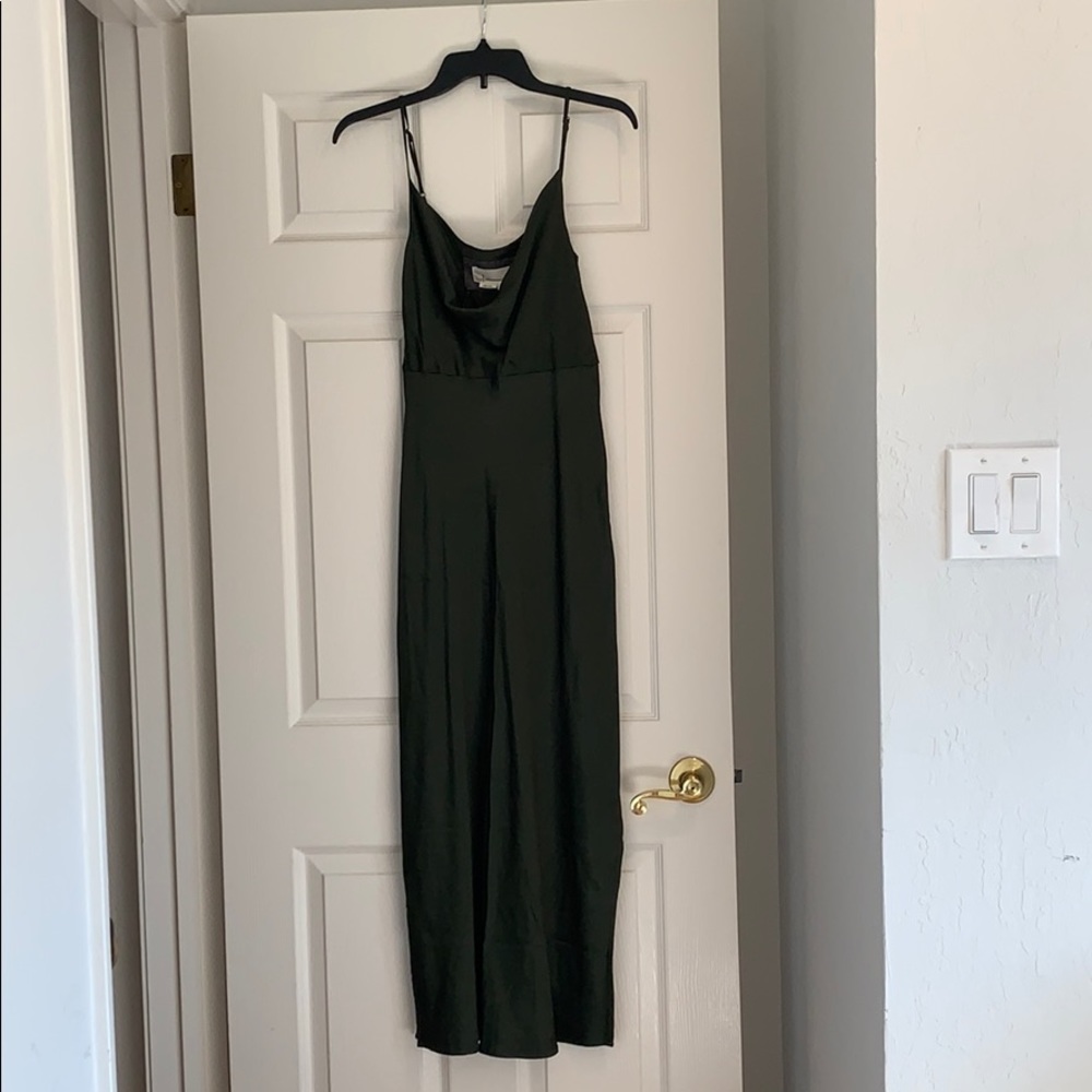 Anthropologie moss green slip dress